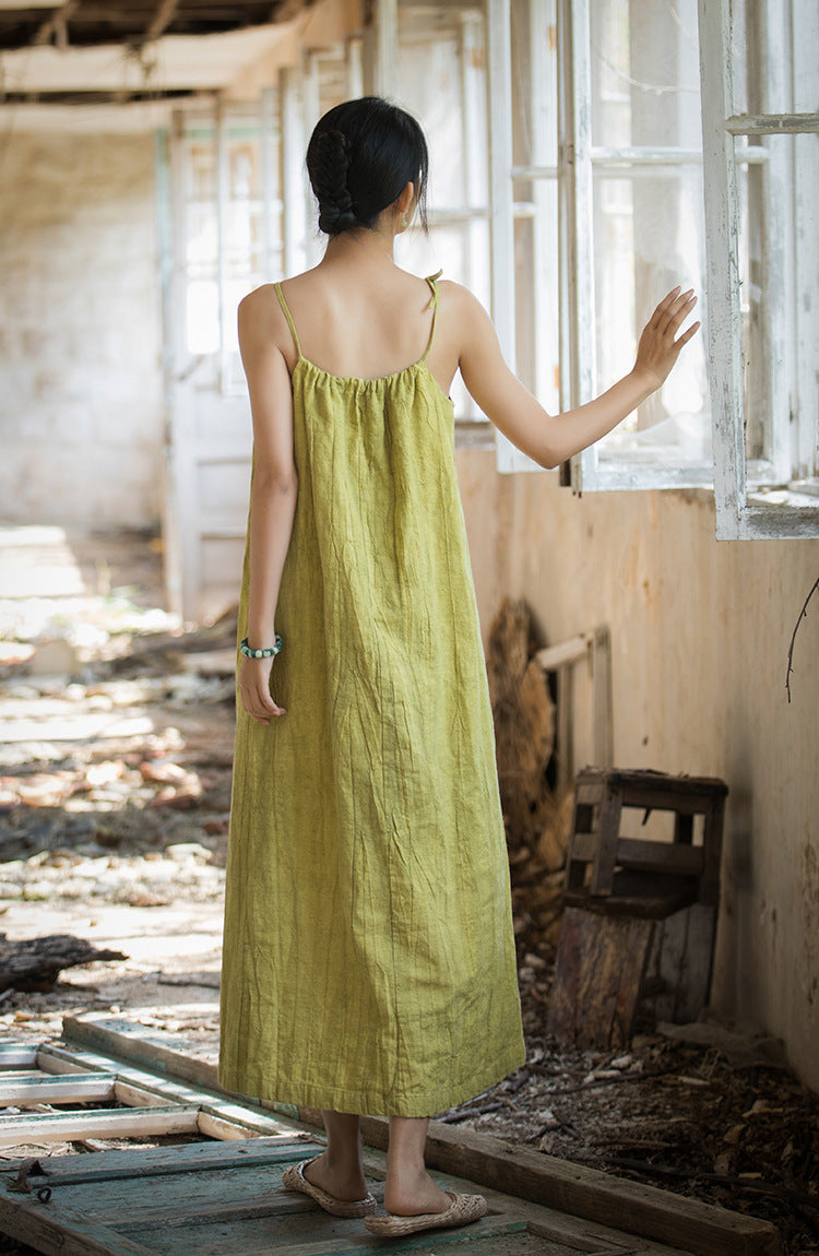Boho Breeze Rami Keten Elbise