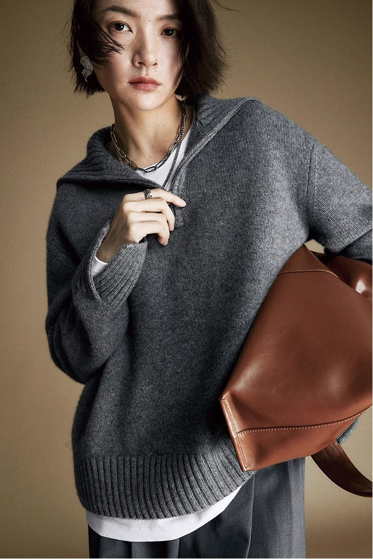 Cozy Zip Wool Triko
