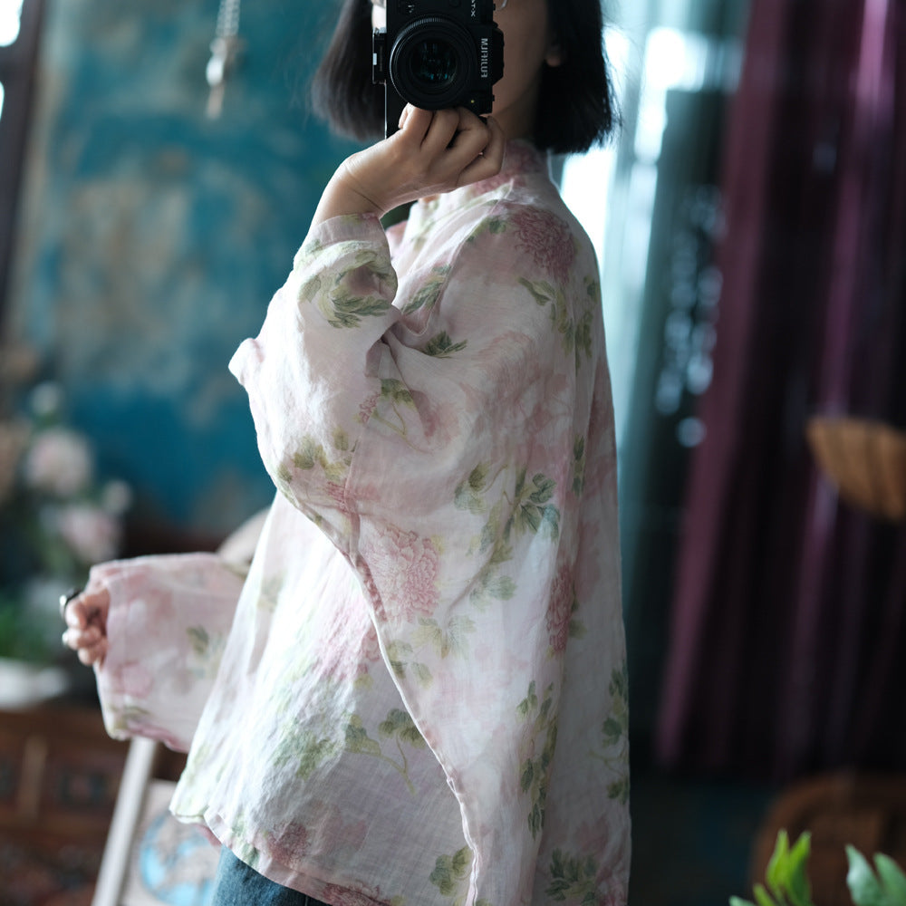 Vintage Floral Wind Cross Bluz