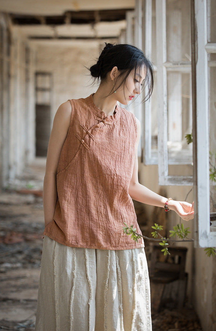 Vintage Cross Keten Bluz