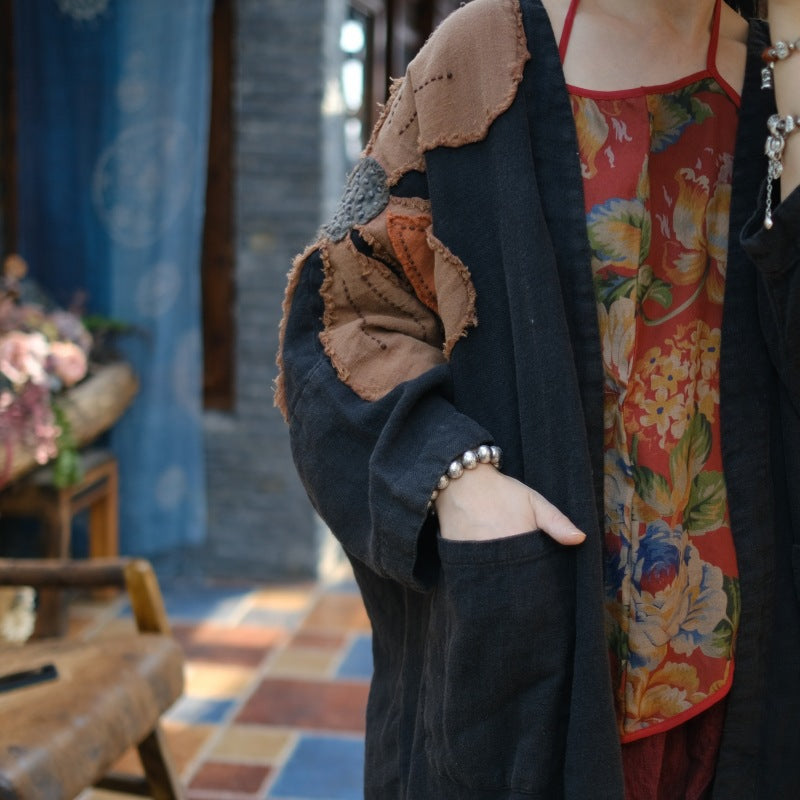 Vintage Patchwork Blossom Uzun Ceket