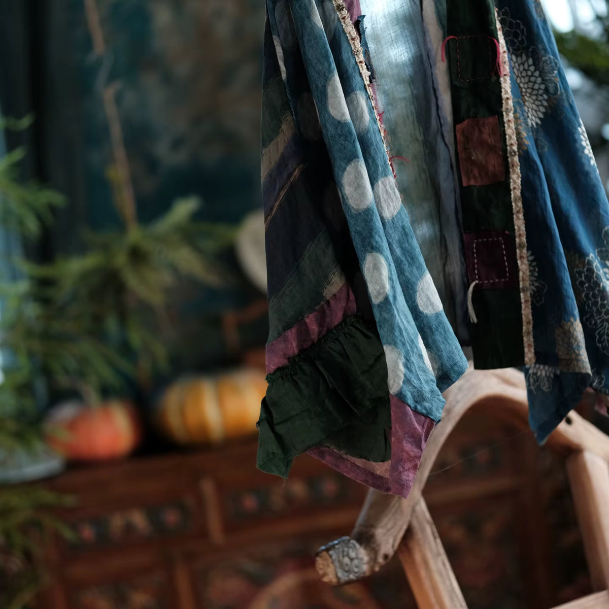 Sora Vintage Çiçekli Rami Kimono