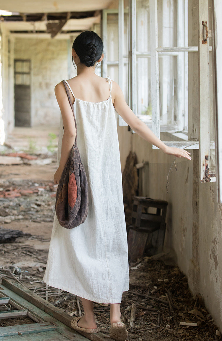 Boho Breeze Rami Keten Elbise