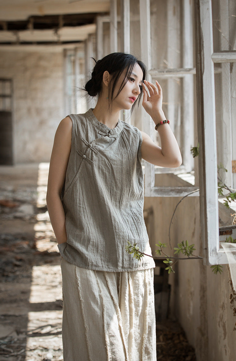 Vintage Cross Keten Bluz