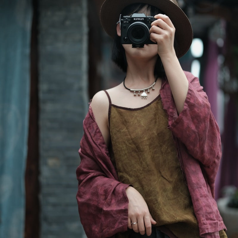 Vintage Bloom Askılı Bluz