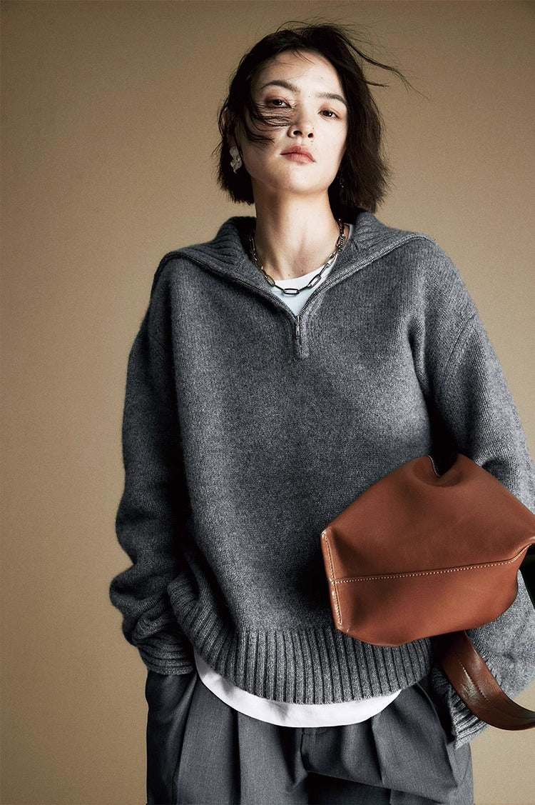 Cozy Zip Wool Triko
