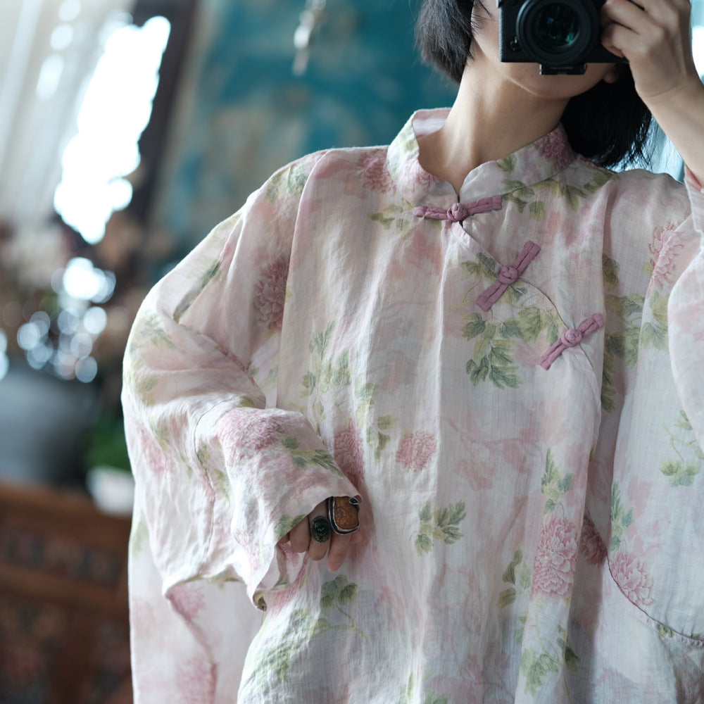 Vintage Floral Wind Cross Bluz