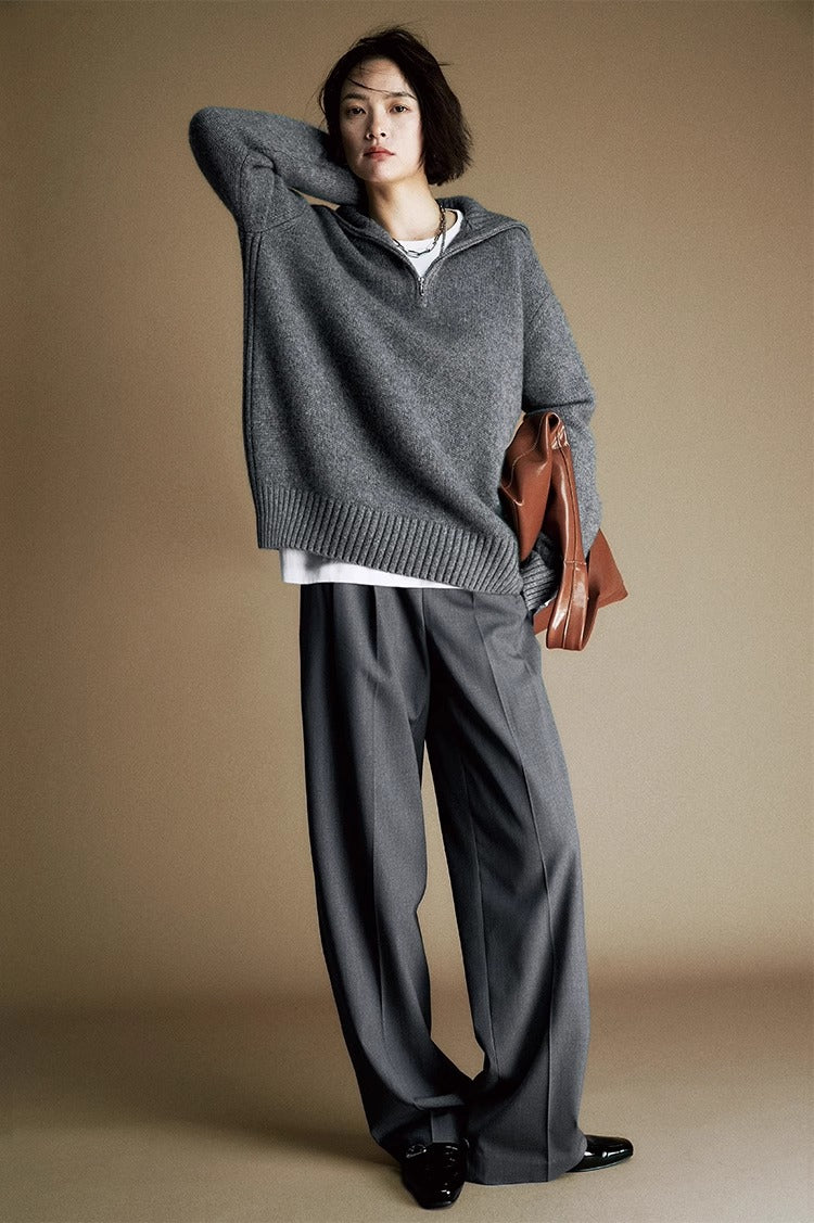 Cozy Zip Wool Triko