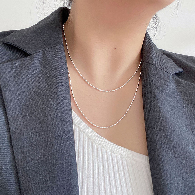Geometrik Boncuk Detaylı Choker 925 Ayar Gümüş