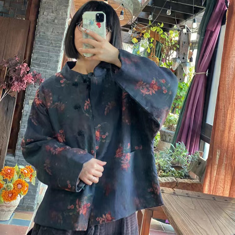 Vintage Bloom Keten Ceket
