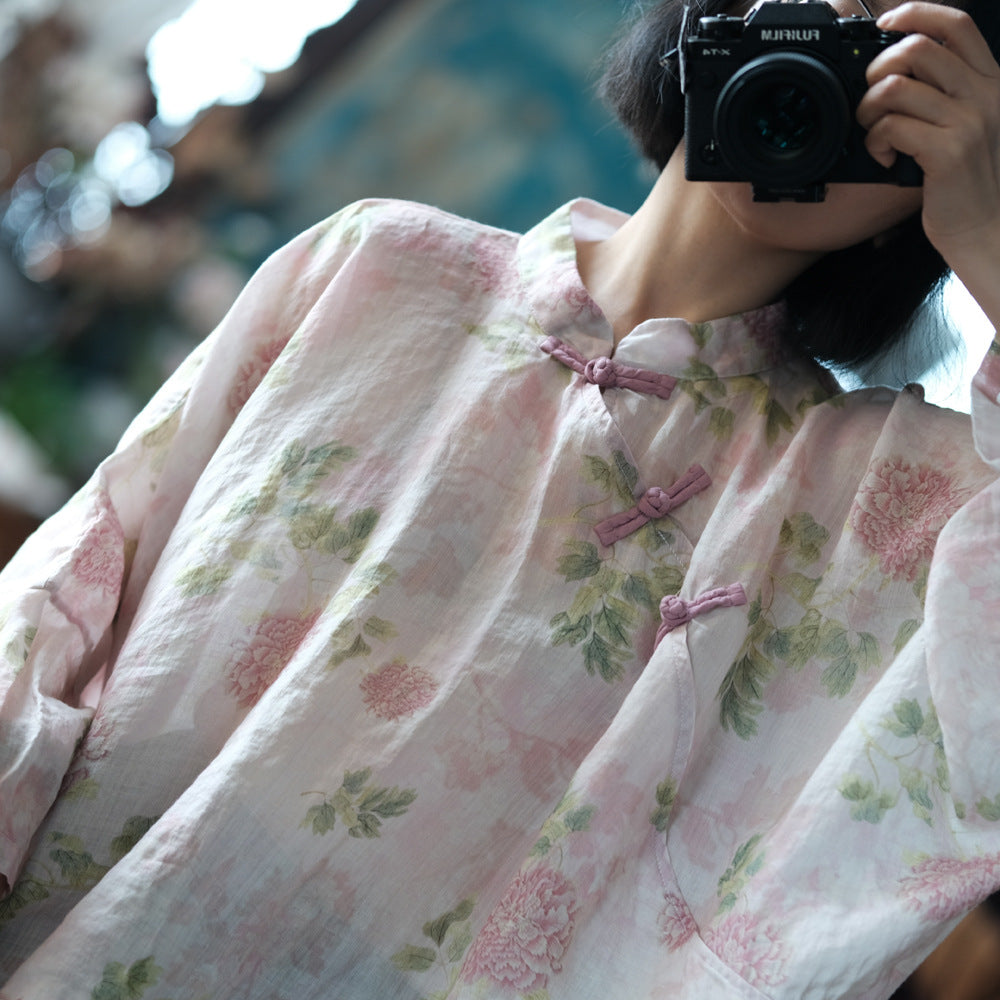 Vintage Floral Wind Cross Bluz