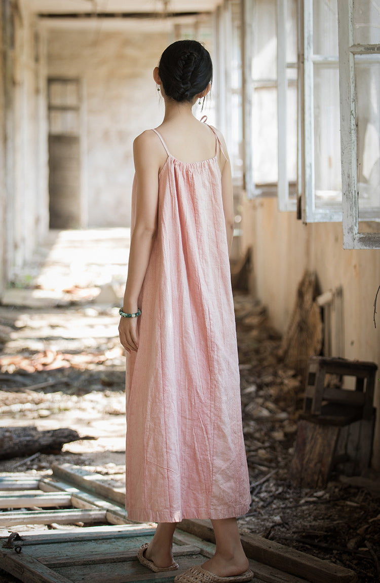 Boho Breeze Rami Keten Elbise