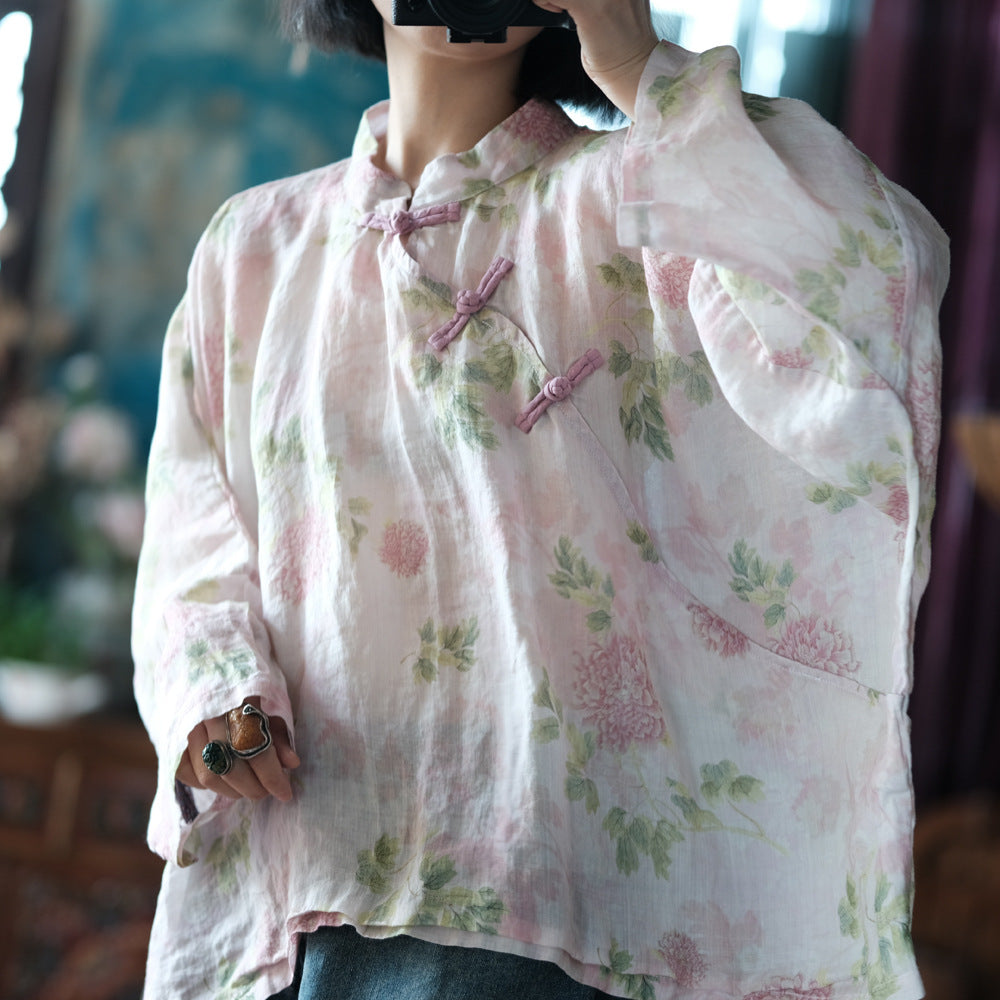 Vintage Floral Wind Cross Bluz