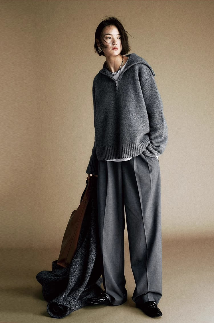 Cozy Zip Wool Triko