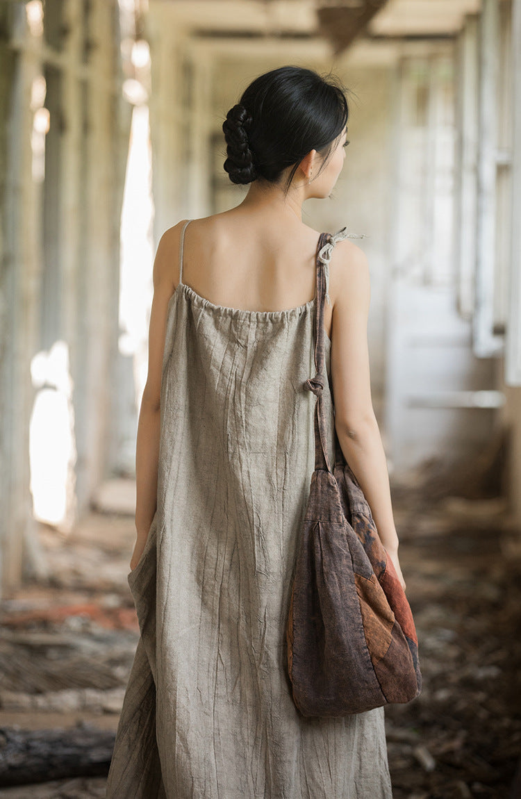 Boho Breeze Rami Keten Elbise