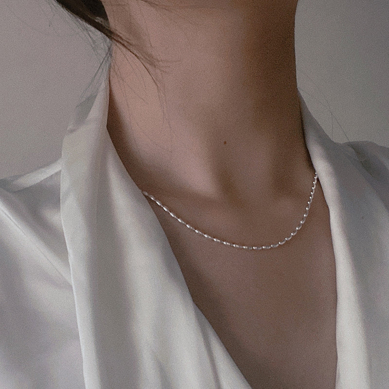 Geometrik Boncuk Detaylı Choker 925 Ayar Gümüş