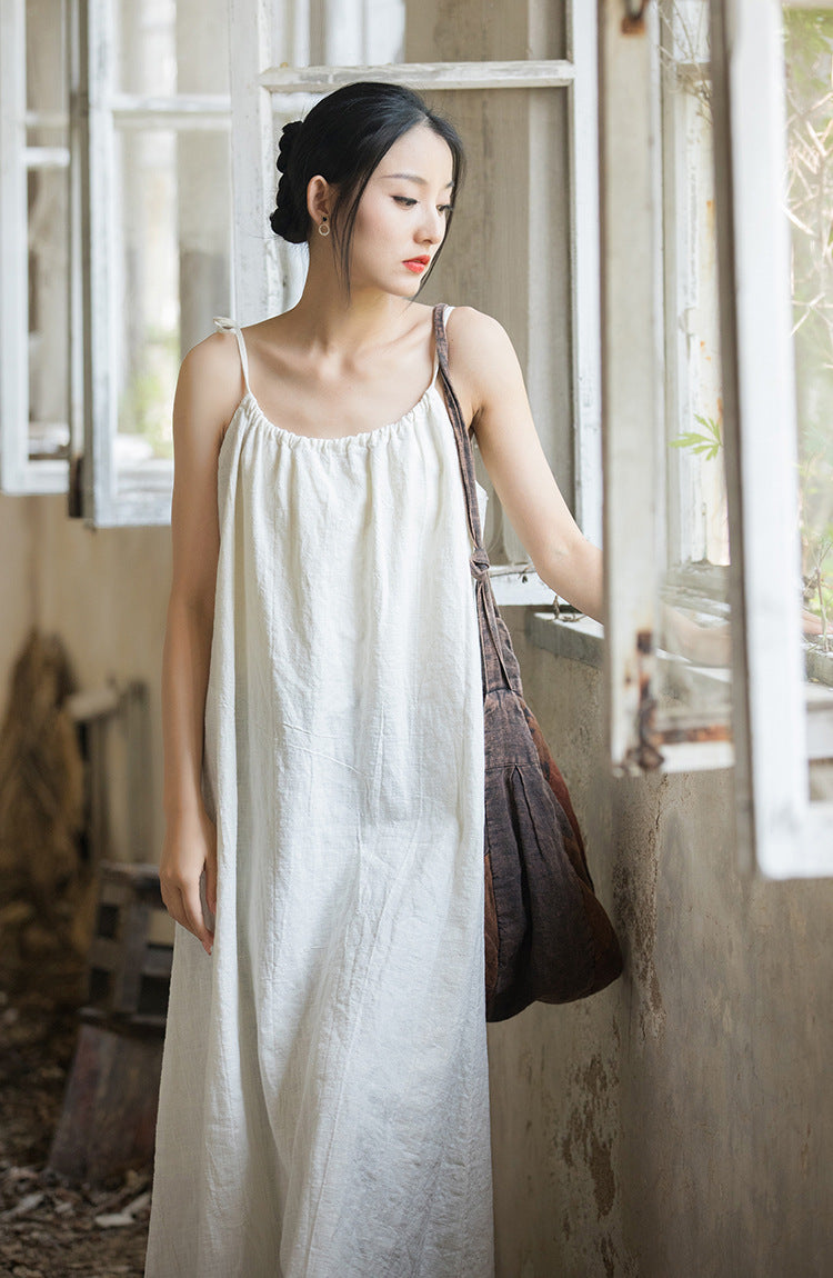 Boho Breeze Rami Keten Elbise