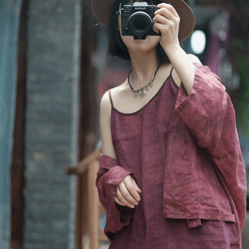 Vintage Bloom Askılı Bluz