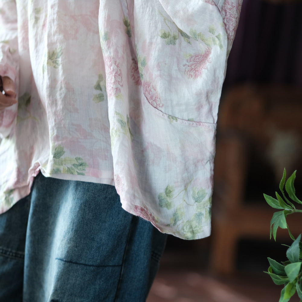 Vintage Floral Wind Cross Bluz