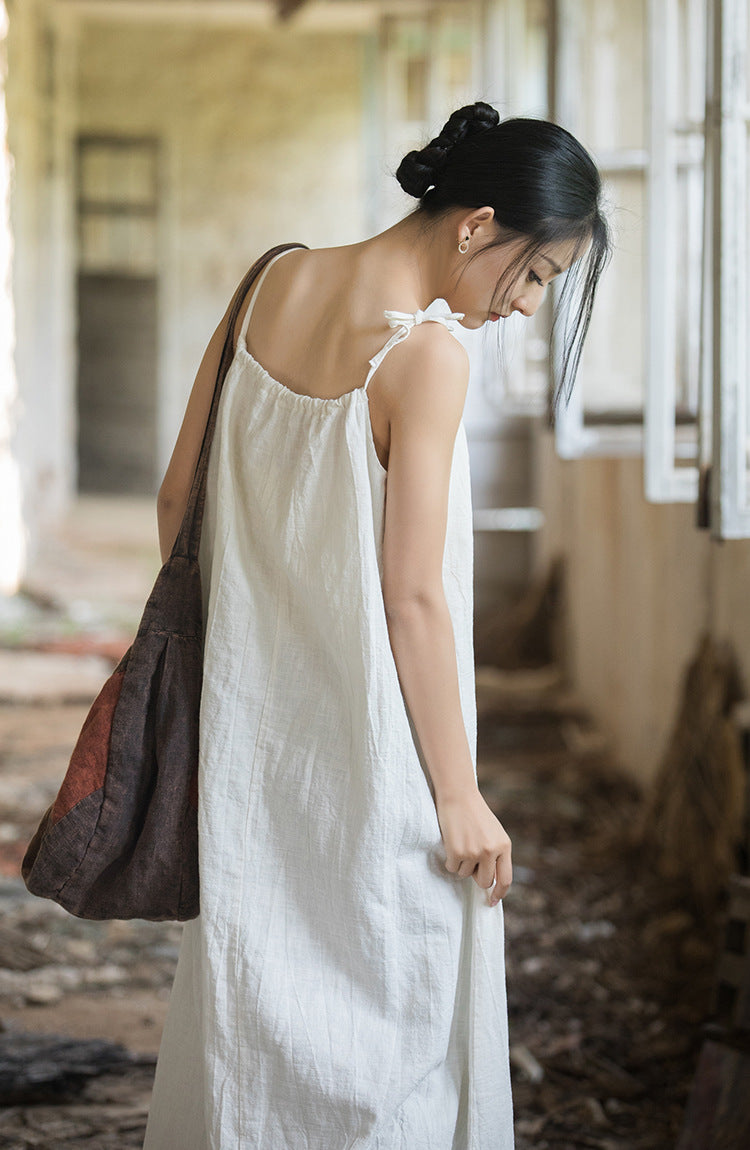 Boho Breeze Rami Keten Elbise