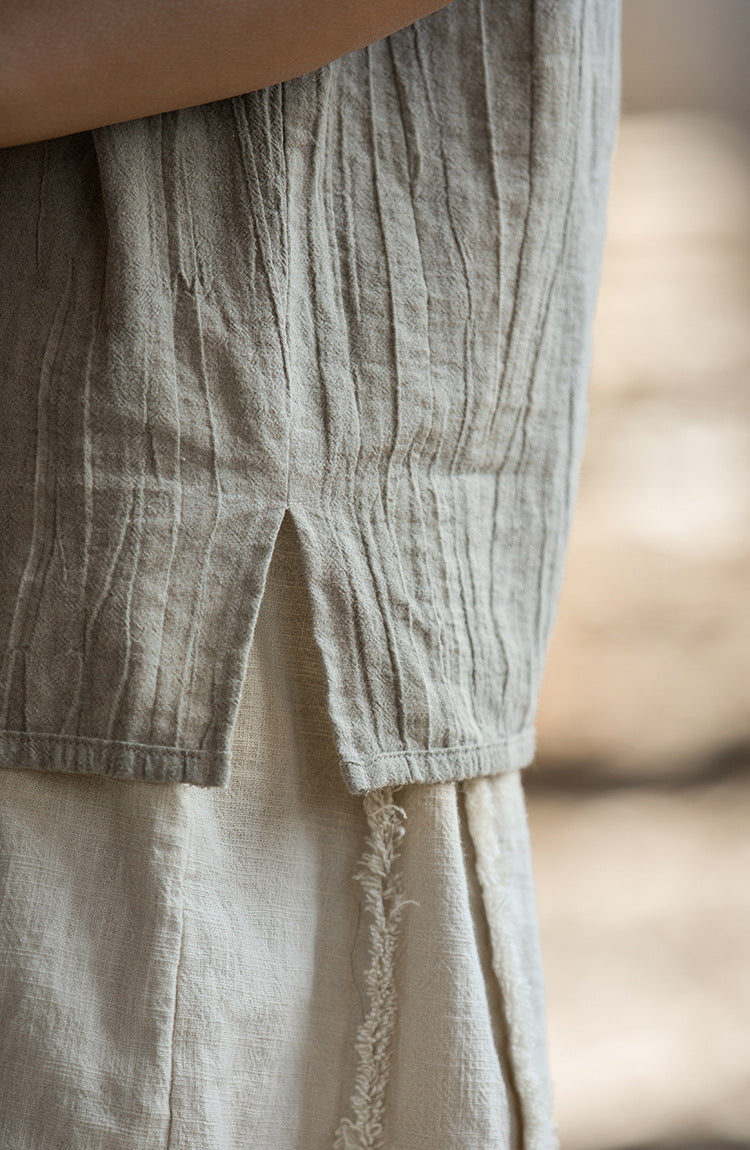 Vintage Cross Keten Bluz