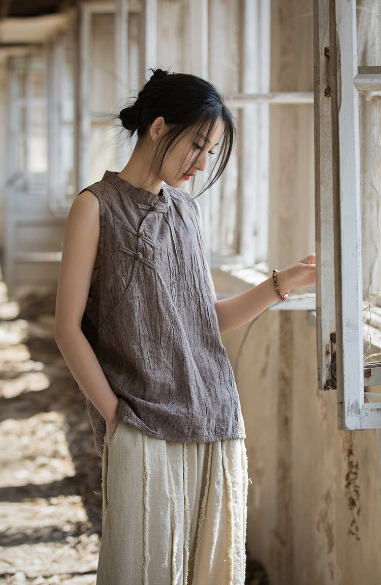 Vintage Cross Keten Bluz