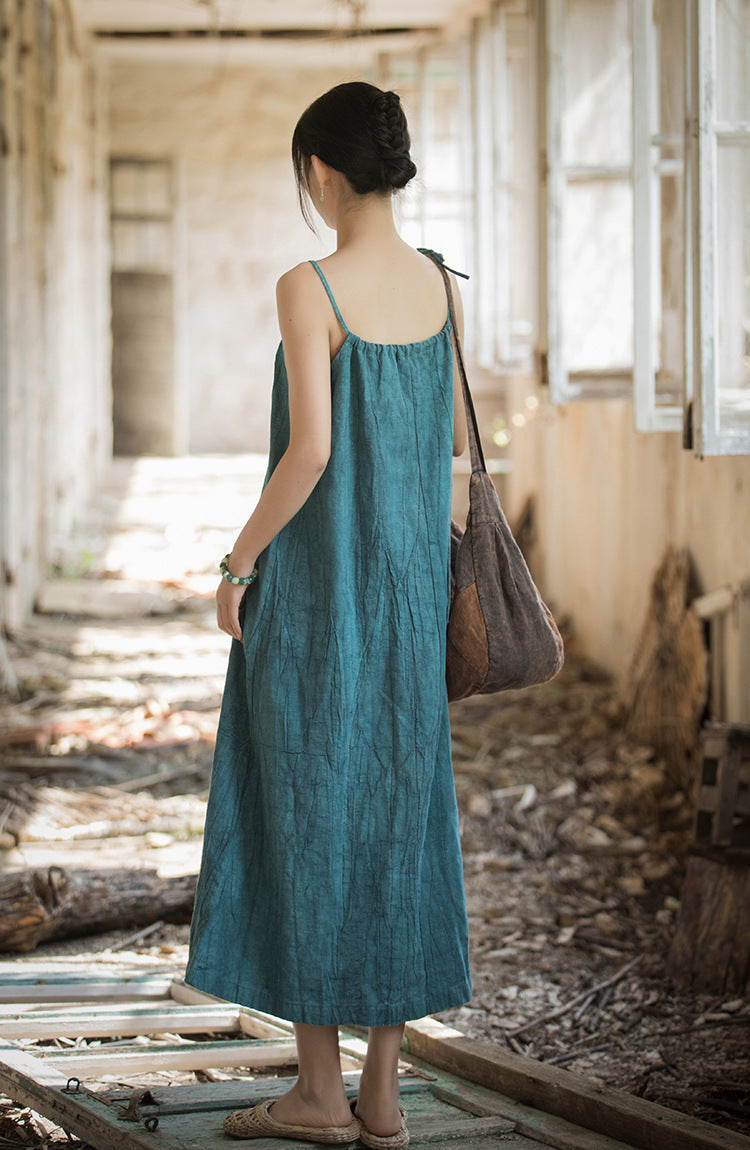 Boho Breeze Rami Keten Elbise