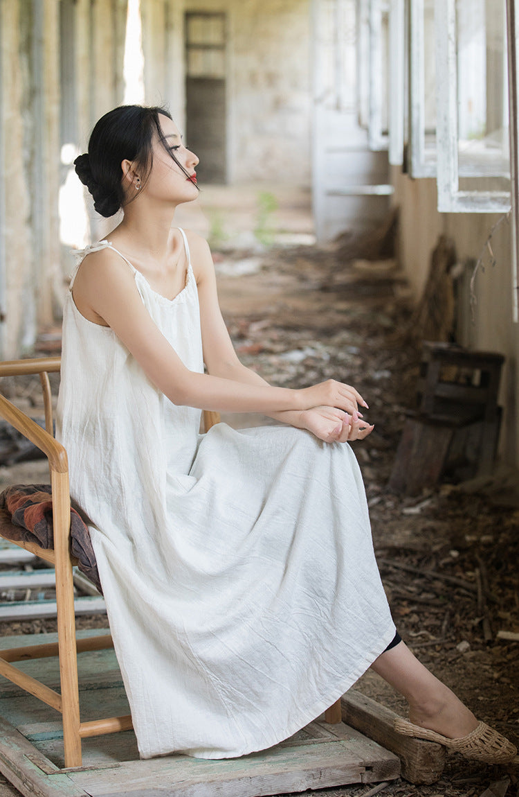 Boho Breeze Rami Keten Elbise