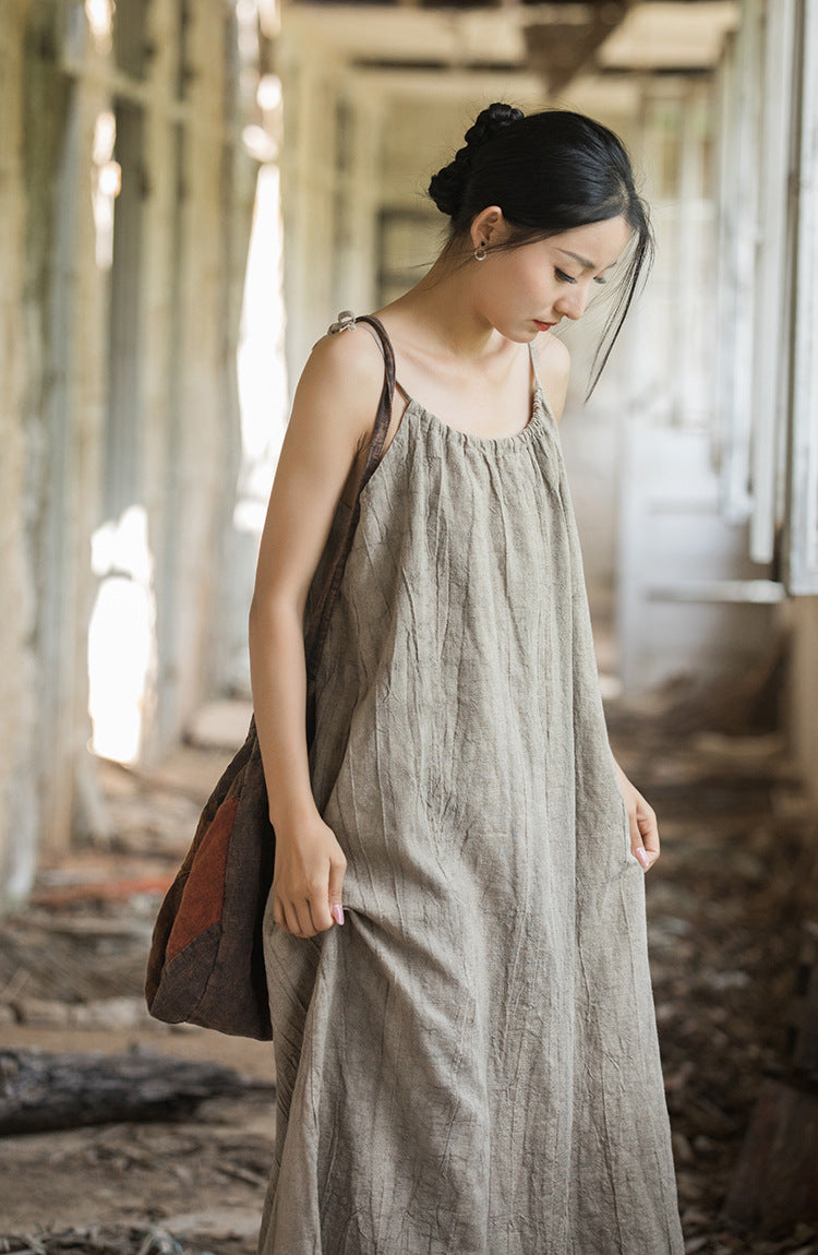 Boho Breeze Rami Keten Elbise