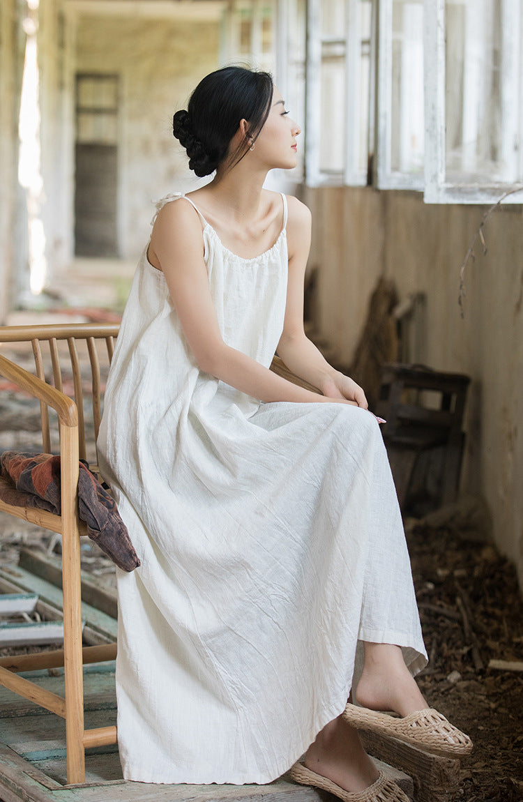 Boho Breeze Rami Keten Elbise