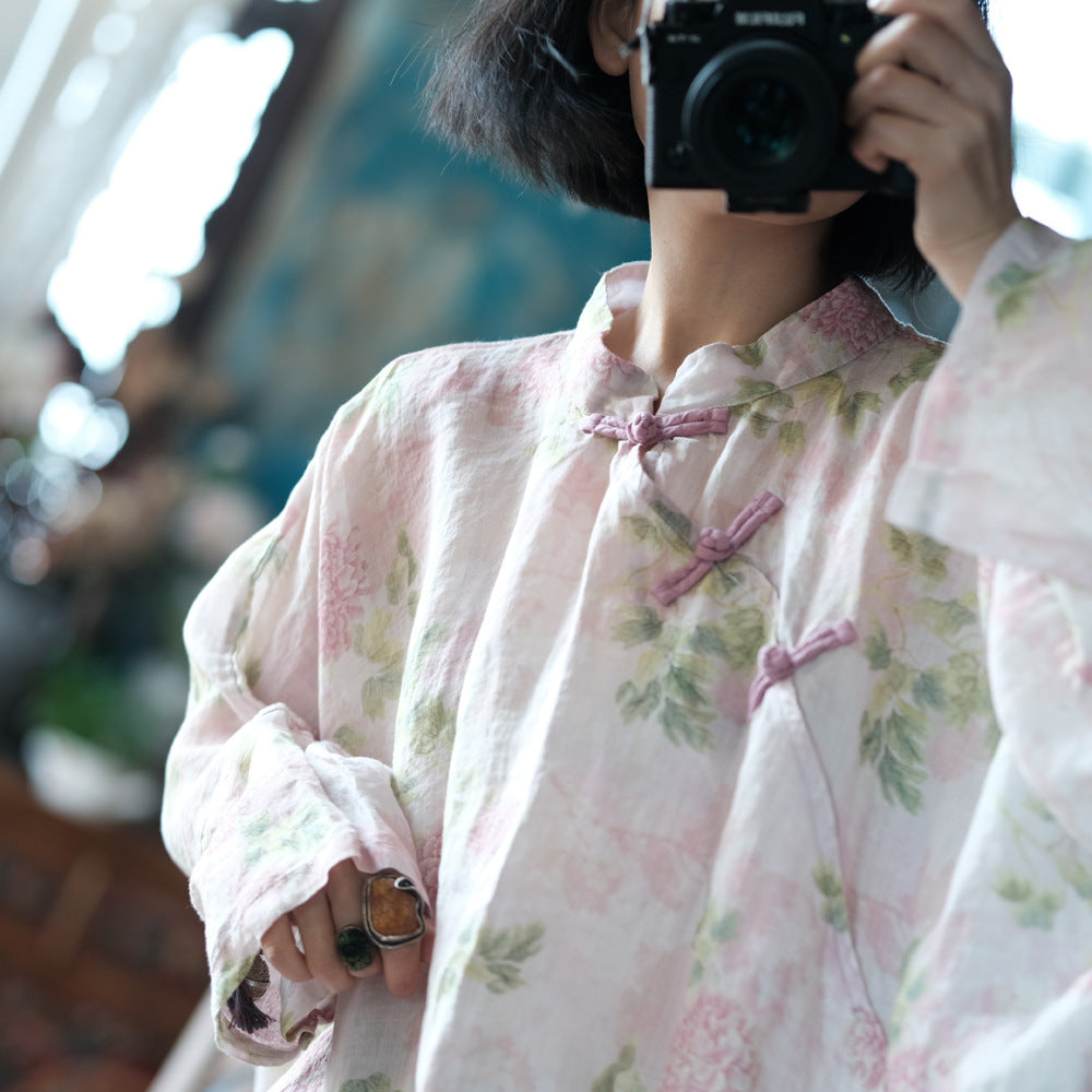 Vintage Floral Wind Cross Bluz