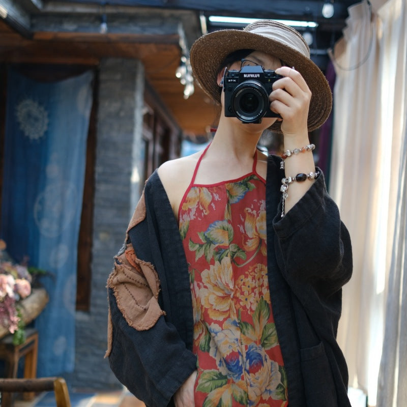 Vintage Patchwork Blossom Uzun Ceket