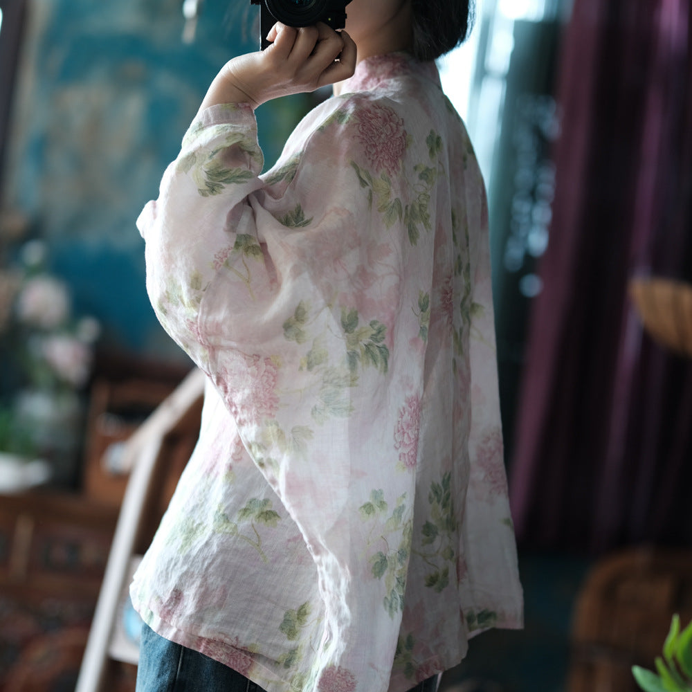 Vintage Floral Wind Cross Bluz