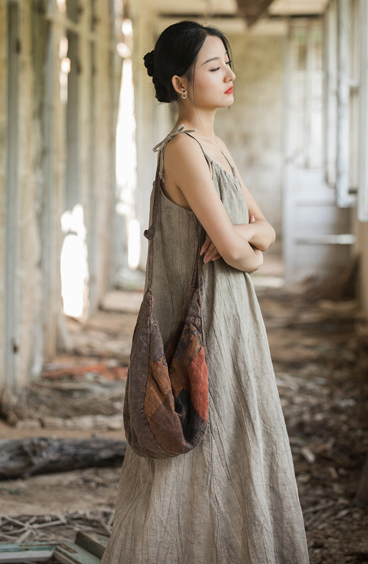Boho Breeze Rami Keten Elbise