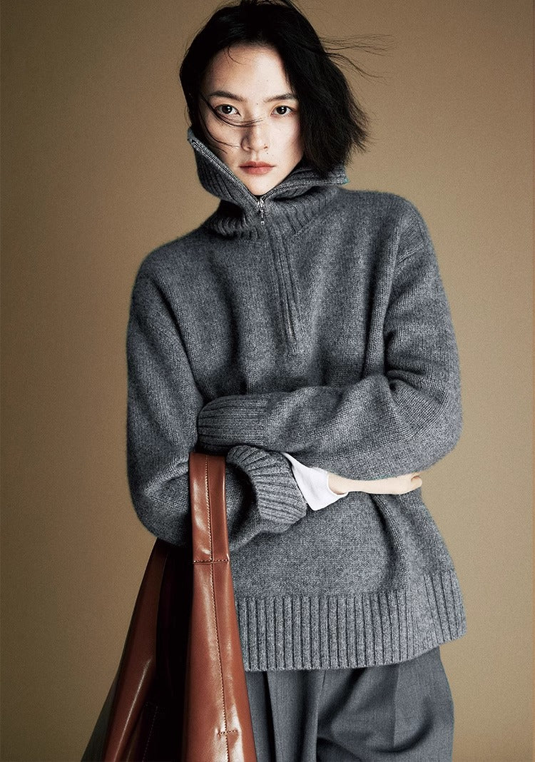 Cozy Zip Wool Triko