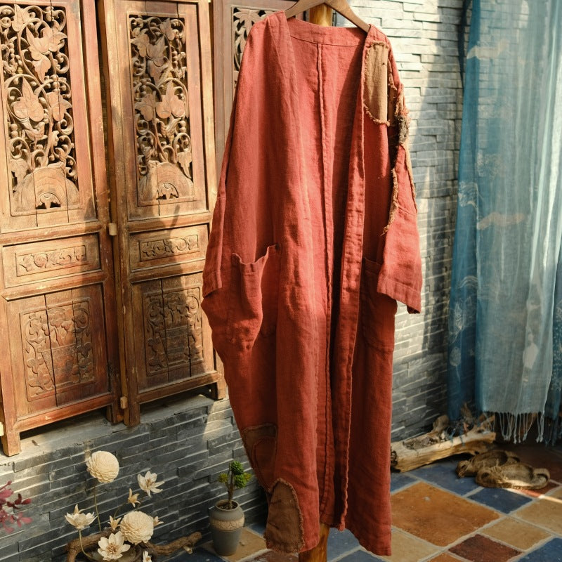 Vintage Patchwork Blossom Uzun Ceket