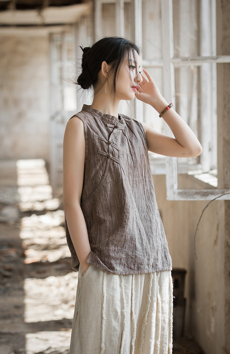 Vintage Cross Keten Bluz