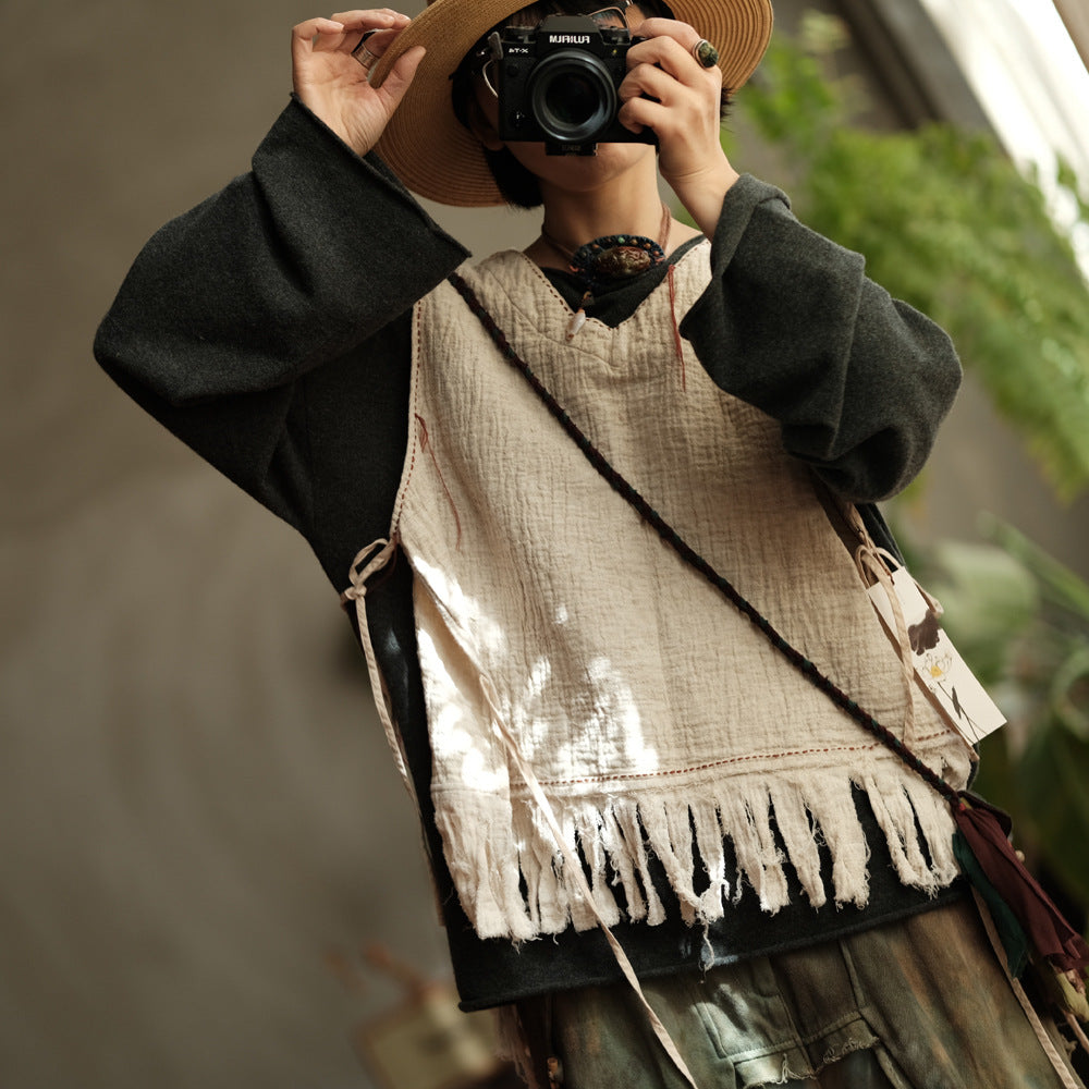 Boho Breeze Keten Bluz