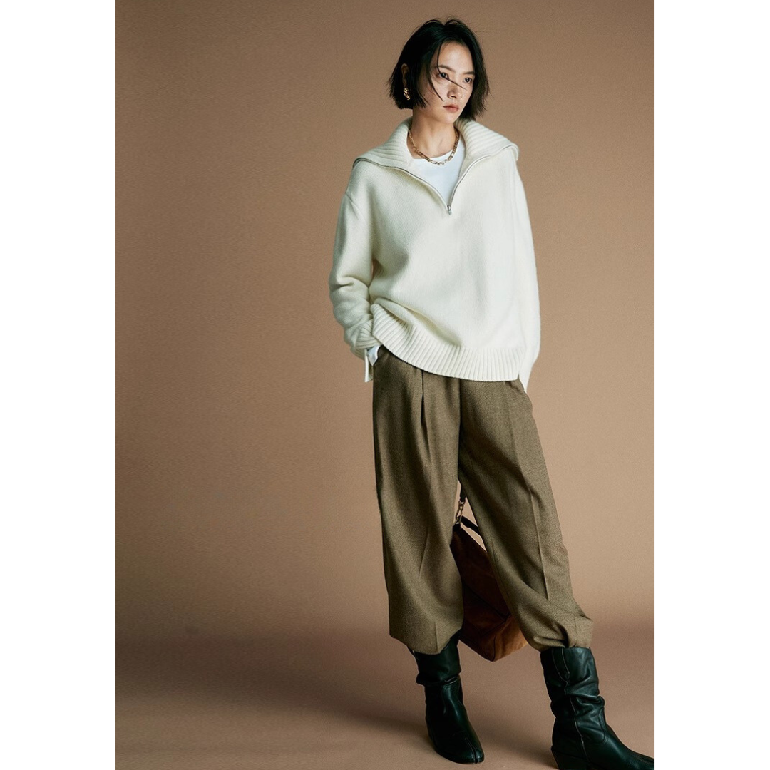 Cozy Zip Wool Triko