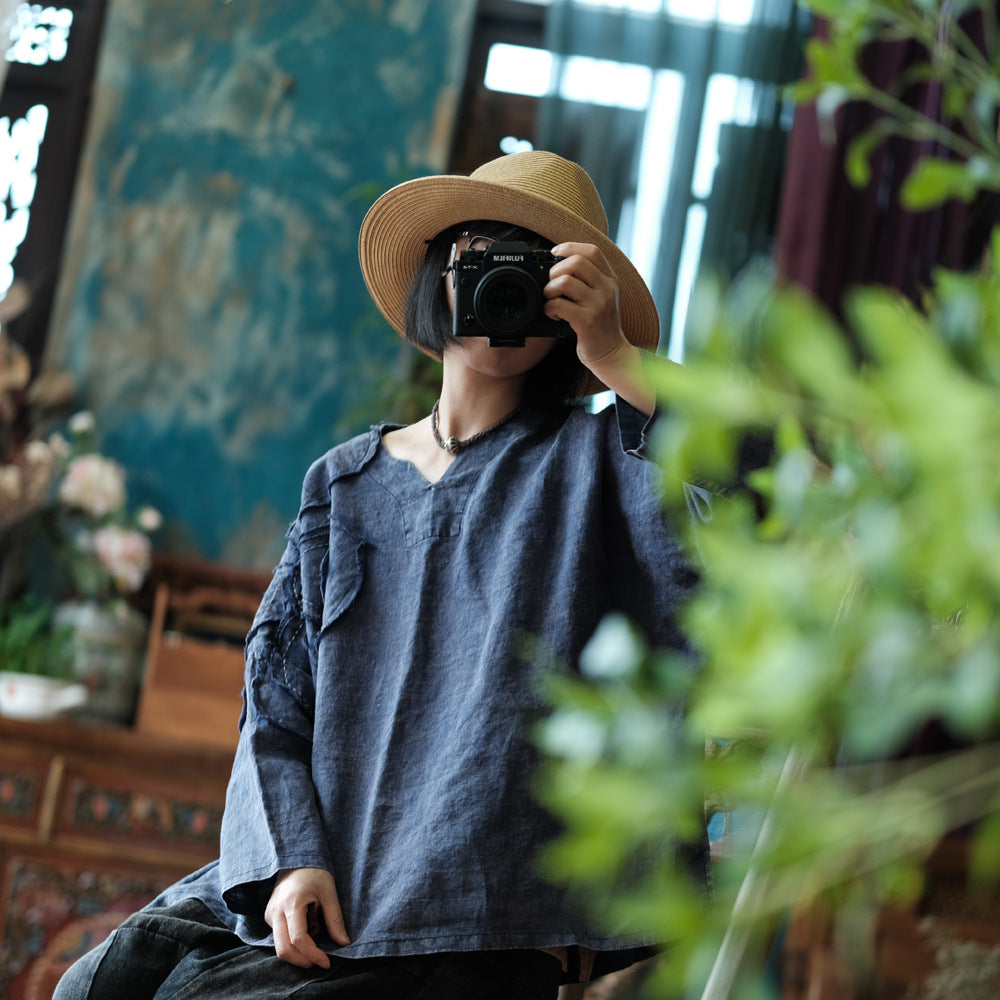 Vintage Floral Patchwork Rami Bluz