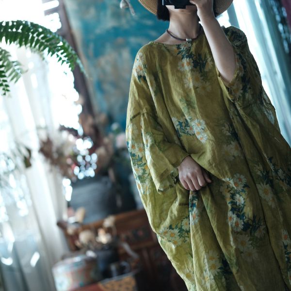 Boho Floral Rami Elbise