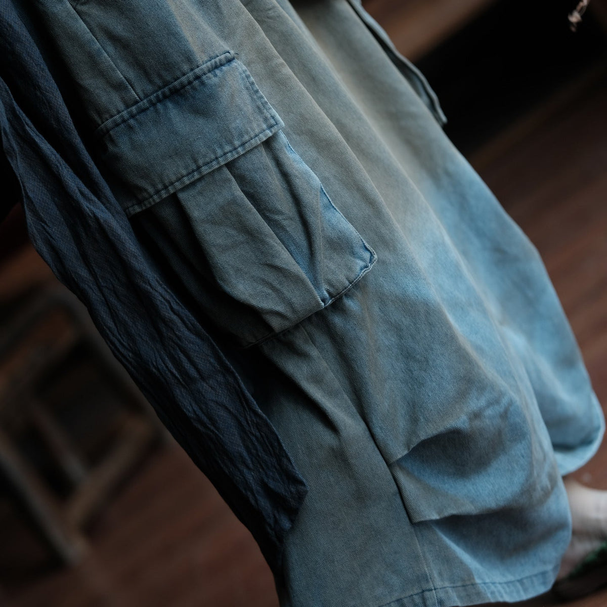 Washed Tide Patchwork Denim Pantolon