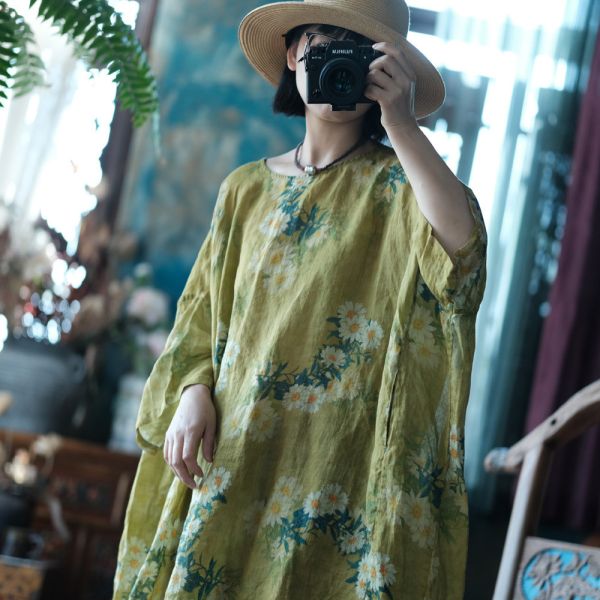 Boho Floral Rami Elbise