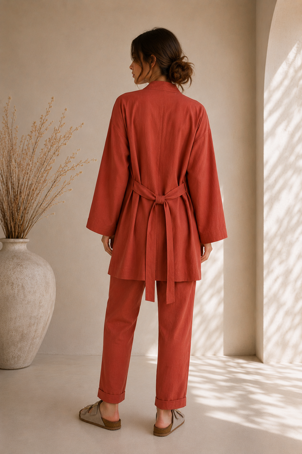 Terra Keten Kimono Pantolon Set