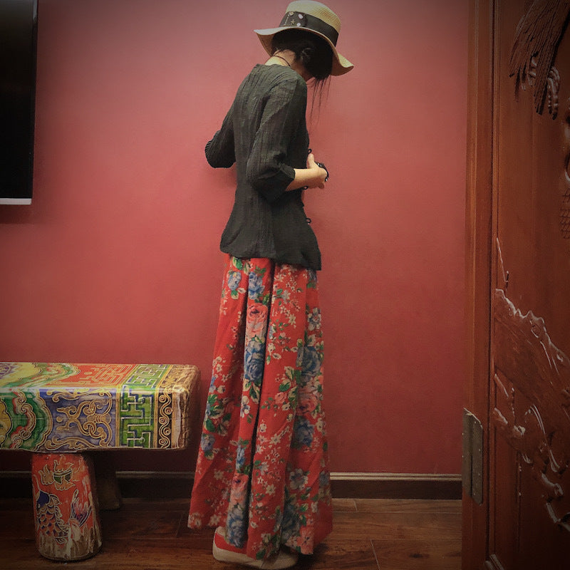Vintage Bloom Midi Etek