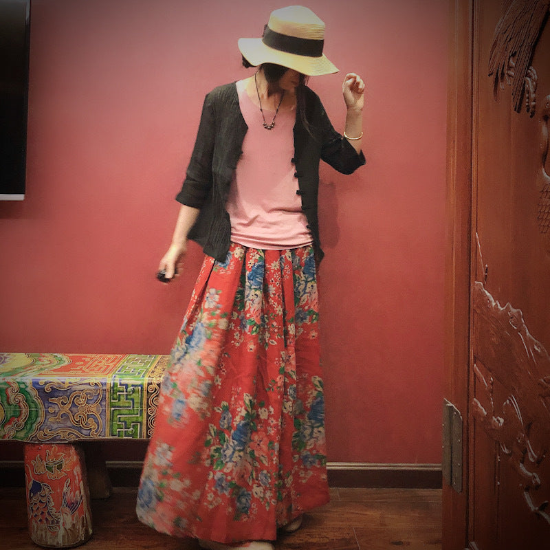 Vintage Bloom Midi Etek