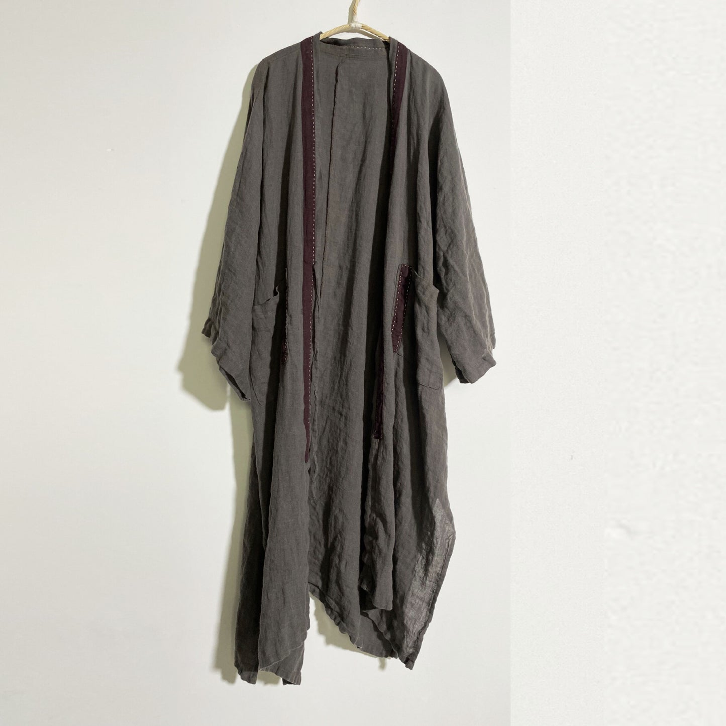 Vintage Doğa Keten Kimono