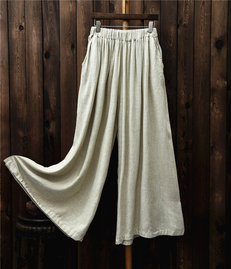 Breeze Wide Leg Keten Pantolon