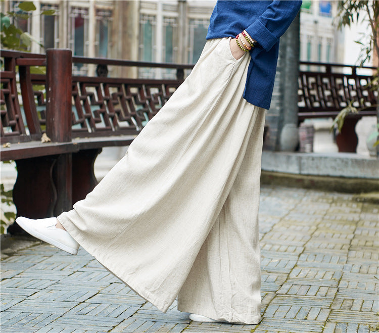 Breeze Wide Leg Keten Pantolon