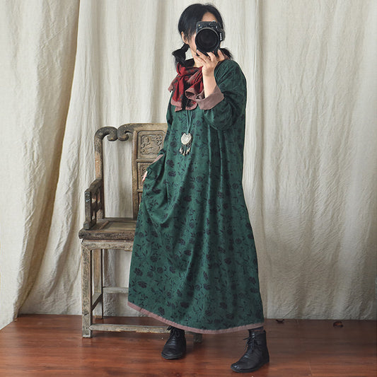 Vintage Blossom Midi Elbise